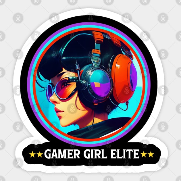Gamer Girl Elite Sticker by QuirkyPrintShop